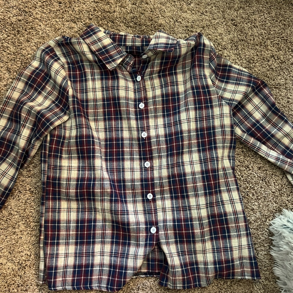 Plaid Women’s Shirt - Red, Blue, and White